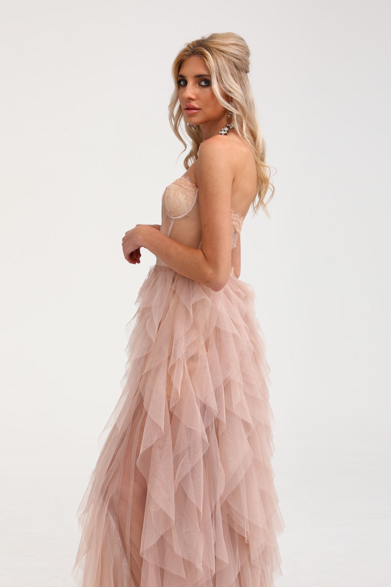 Belltoile™ Eilís Pembe Büstiyer File Maxi Elbise