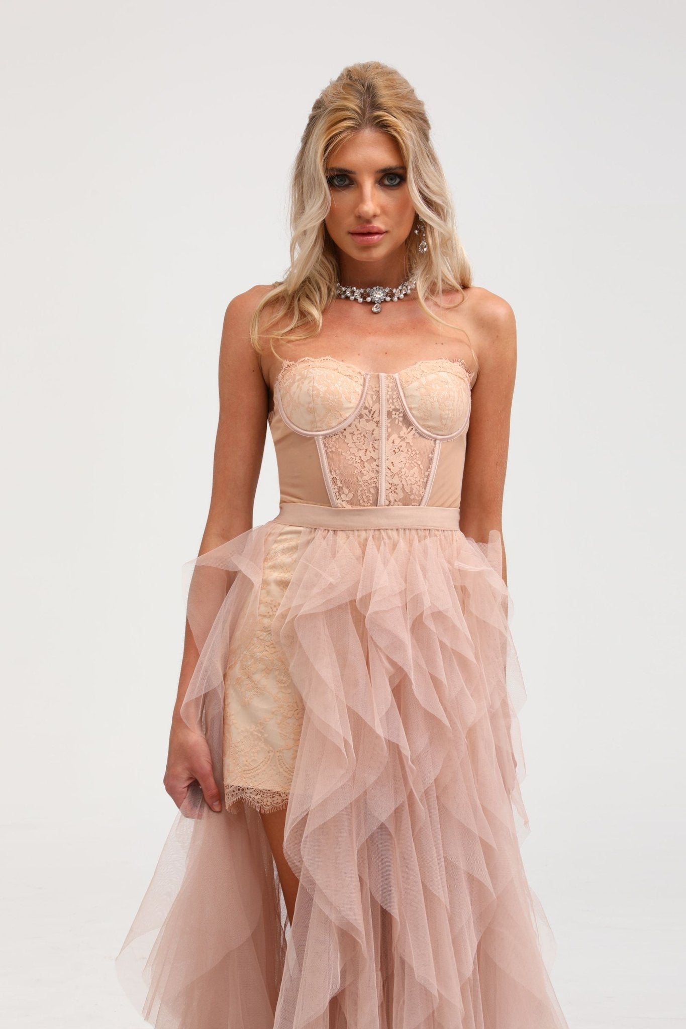 Belltoile™ Eilís Pembe Büstiyer File Maxi Elbise