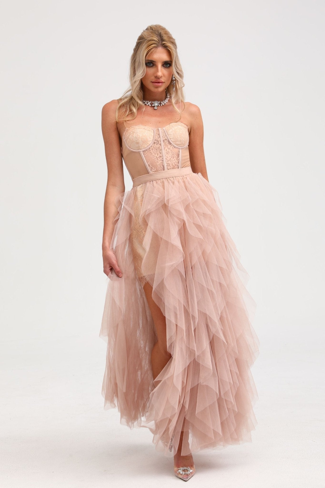 Belltoile™ Eilís Pembe Büstiyer File Maxi Elbise