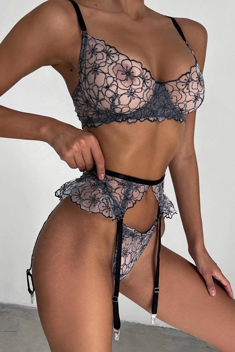 Belltoile™ MERCY Üç Parça Dantel Takım - Gri