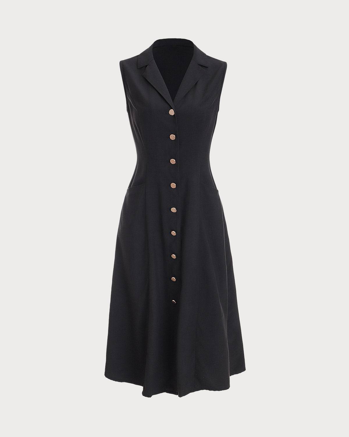 Belltoile Siyah V Yaka Tunik Midi Elbise