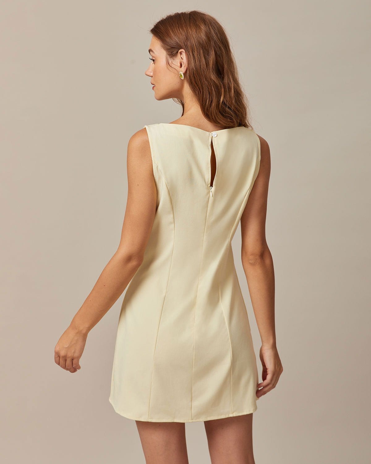 Belltoile Sarı Kayık Yaka Mini Elbise