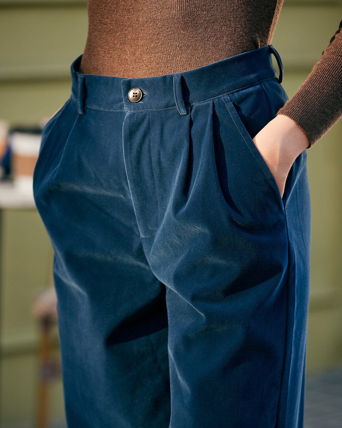 Belltoile™ Yüksek Bel Pileli Geniş Paça Pantolon