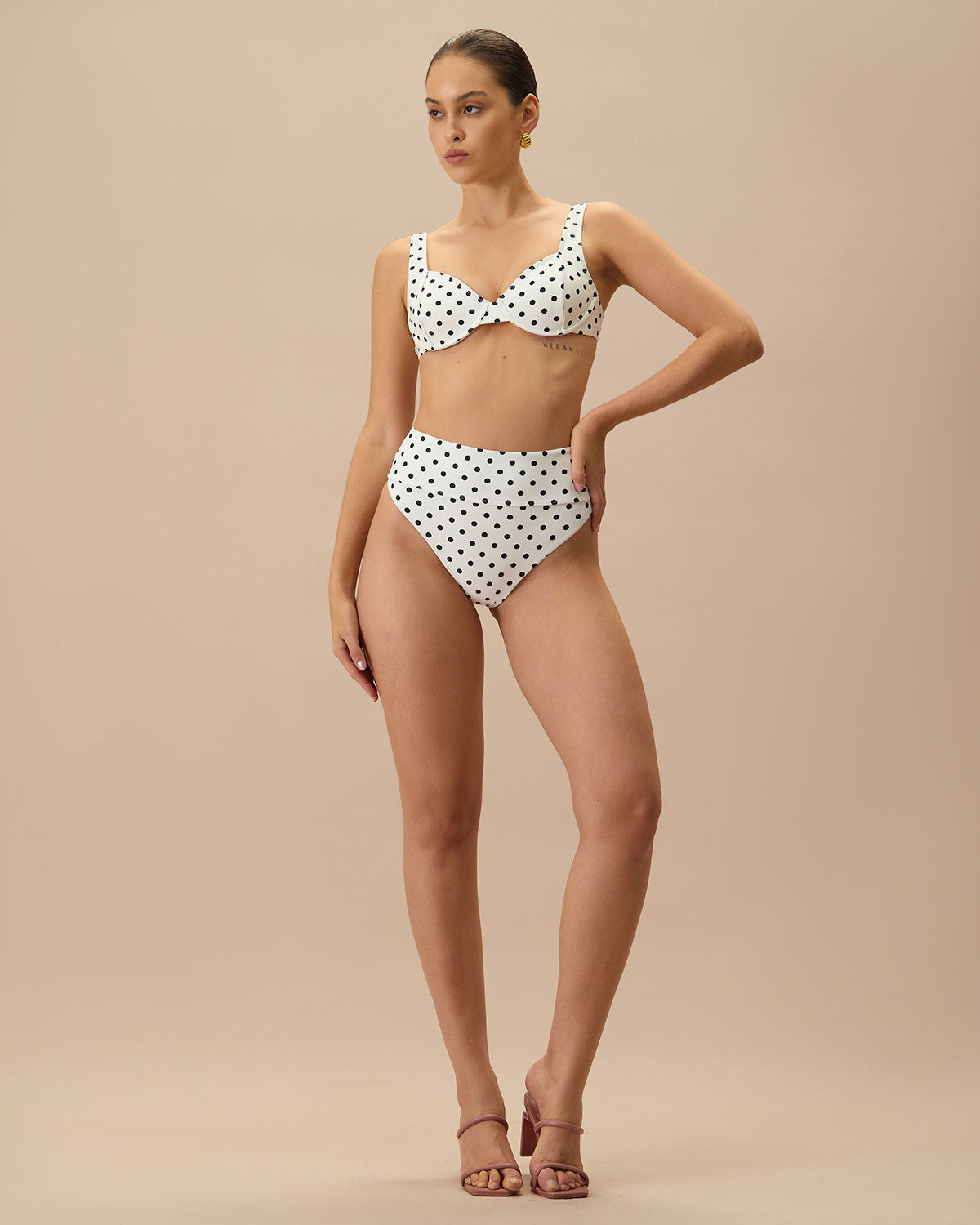 Belltoile™ Beyaz Puantiyeli Yüksek Bel Bikini Altı