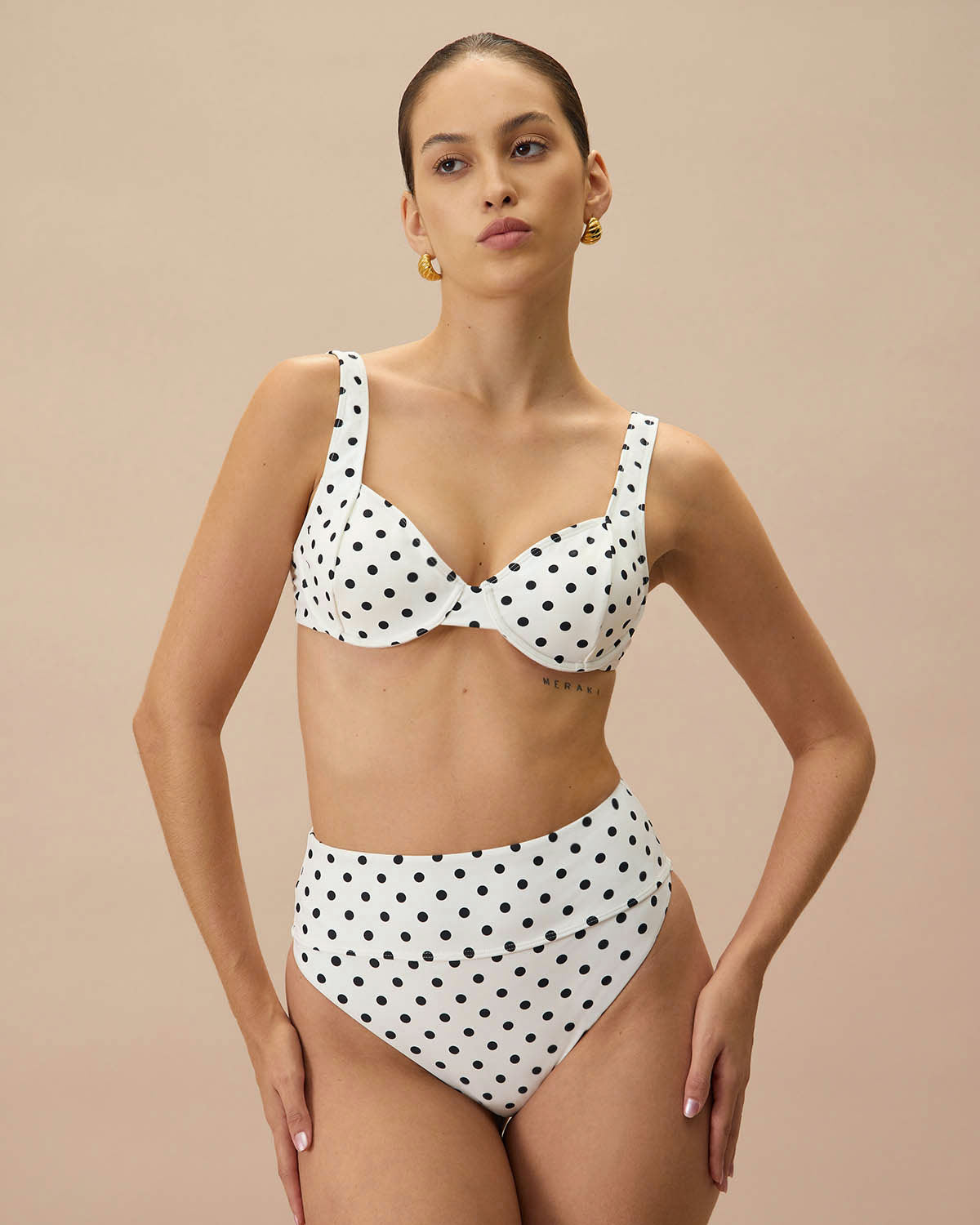 Belltoile™ Beyaz Puantiyeli Yüksek Bel Bikini Altı