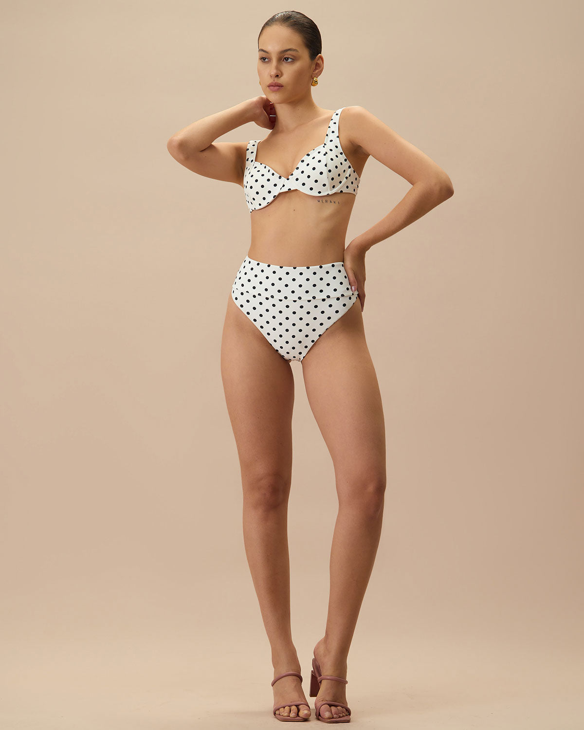 Belltoile™ Beyaz Puantiyeli Balenli Bikini Üstü
