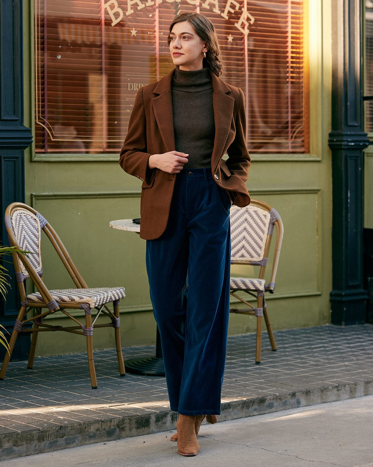 Belltoile™ Düz Yaka Tek Düğmeli Blazer