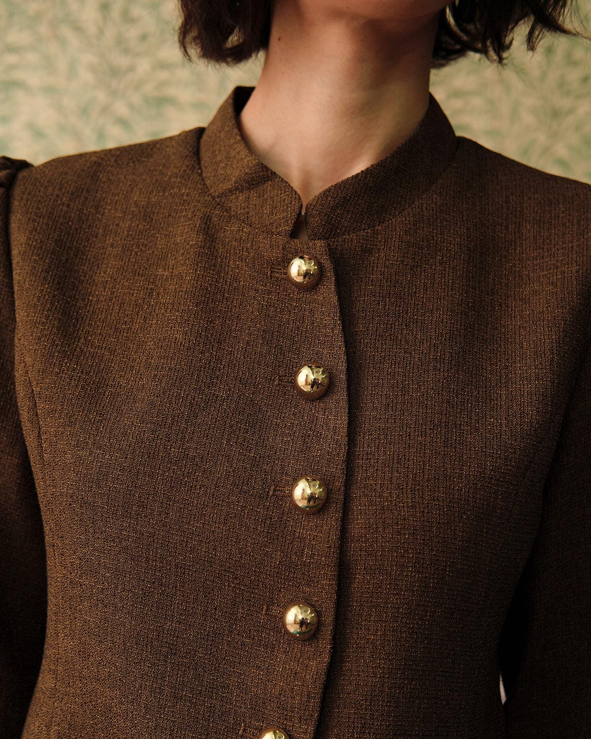 Belltoile™ Solid Retro Tek Sıra Düğmeli Tüvit Ceket