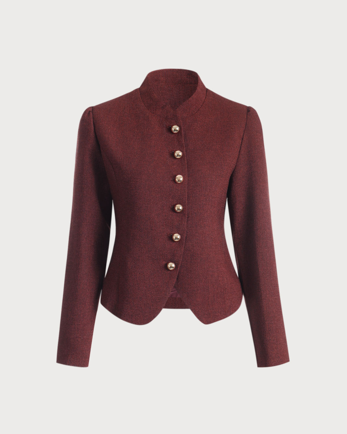 Belltoile™ Bordo Retro Tek Sıra Düğmeli Tüvit Ceket