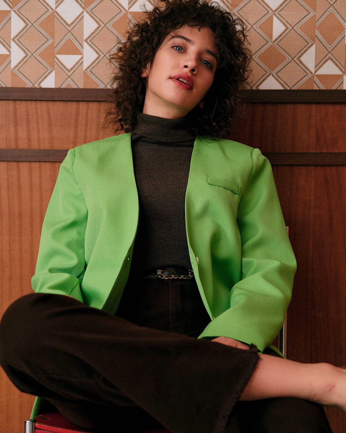 Belltoile™ Düz V Yaka Düğmeli Blazer