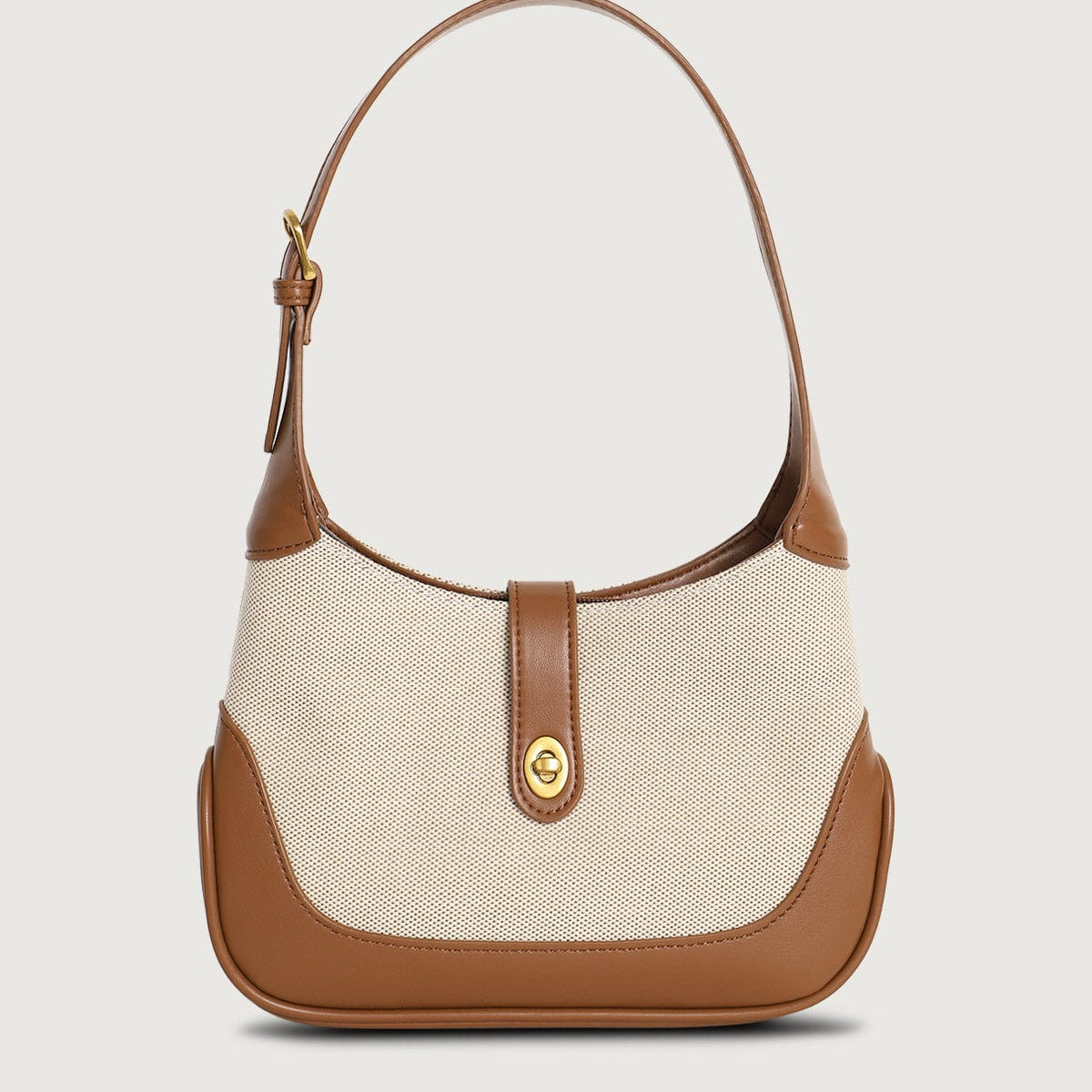Belltoile™ Renk Bloklu Çevirmeli Kilitli Hobo Çanta