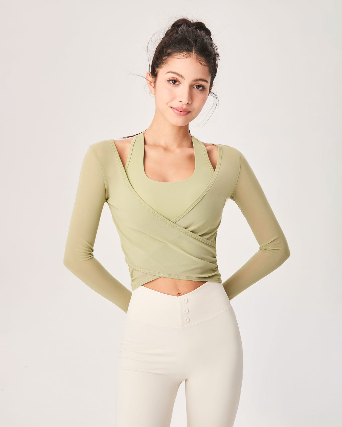 Belltoile™ Yeşil Surplice Uzun Kollu Örtü - Hafif Destek