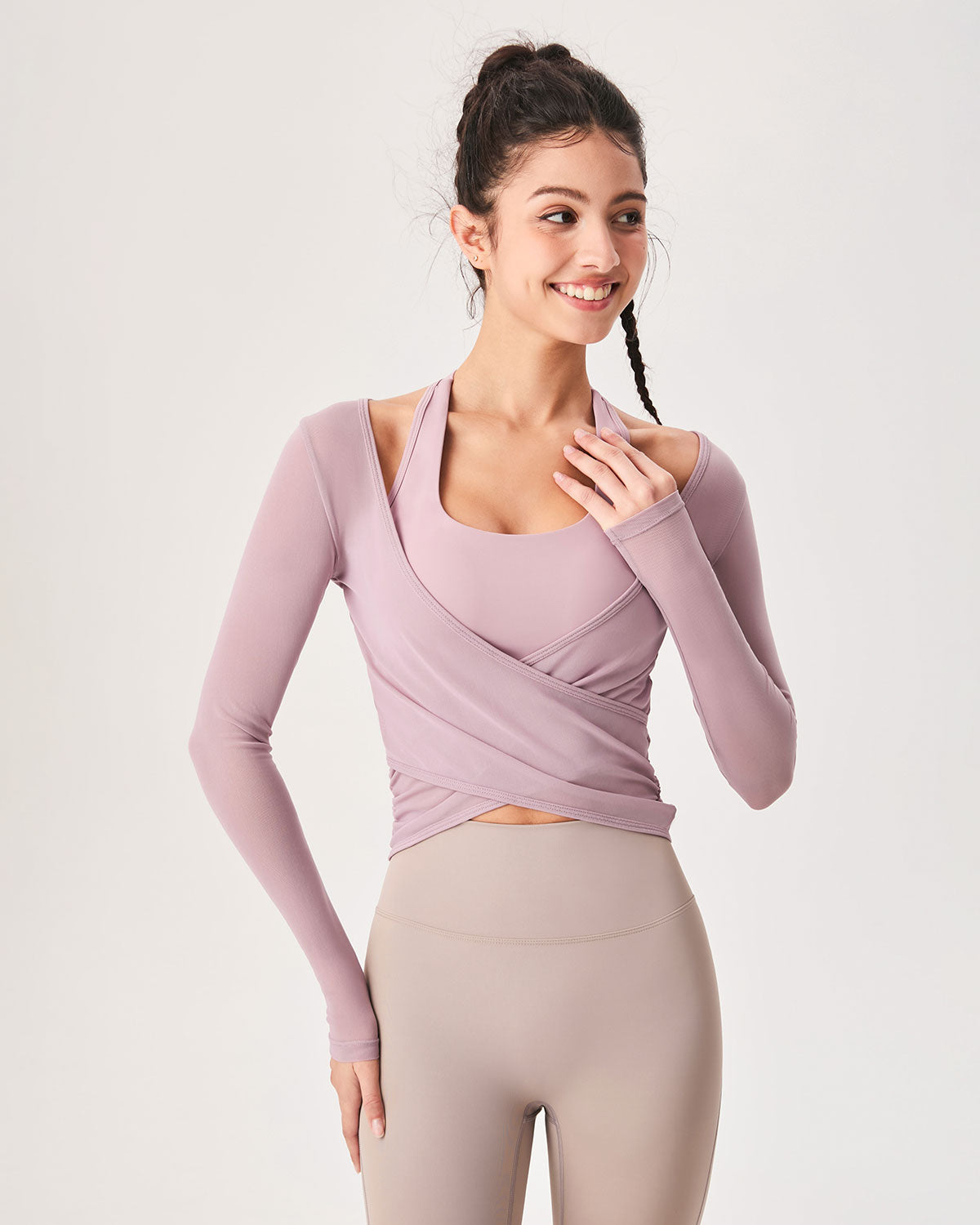 Belltoile™ Pembe Surplice Uzun Kollu Örtü - Hafif Destek