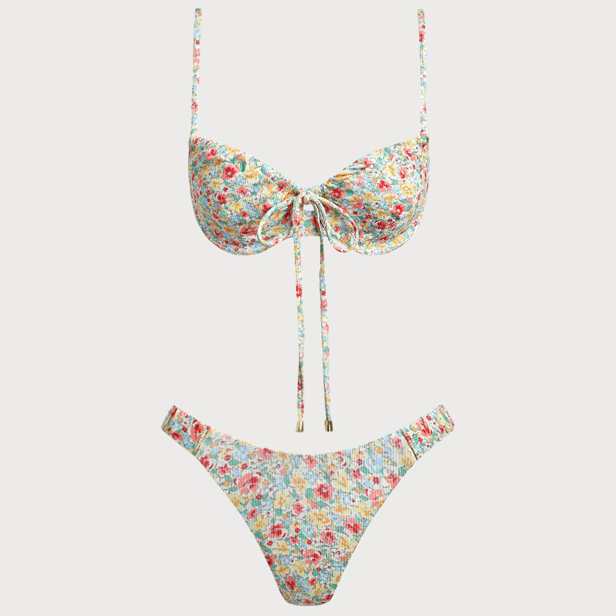 Belltoile™ Yeşil Çiçekli Twist Bikini Takımı