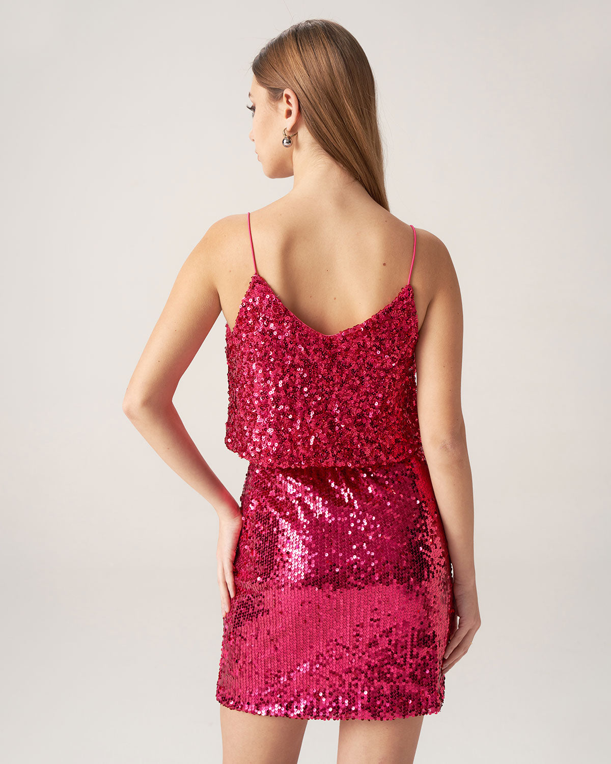 Belltoile™ Bettydress-Kırmızı Payet Kısa Kısa Bluz