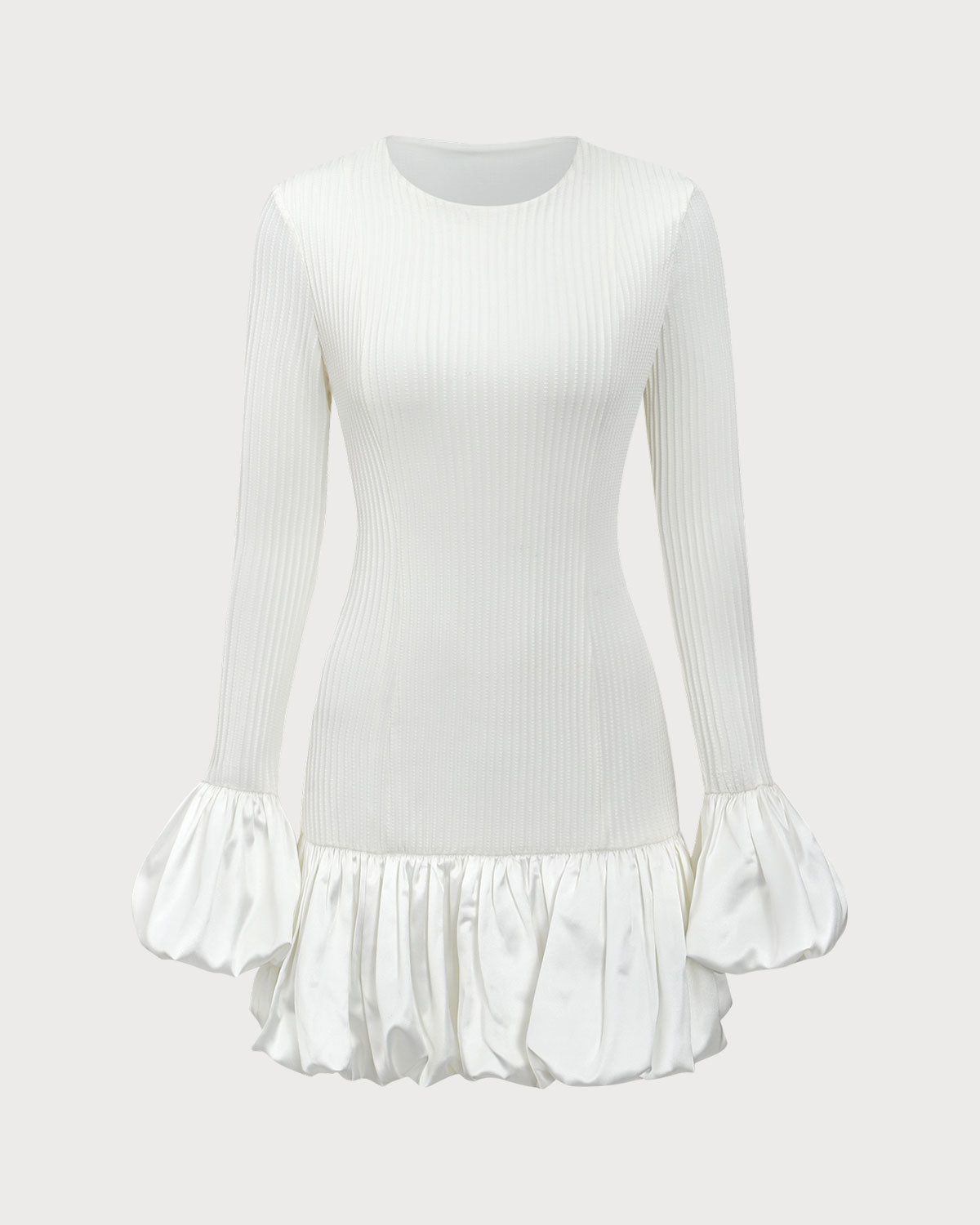 Belltoile™ Beyaz Ekleme Kazak Mini Elbise