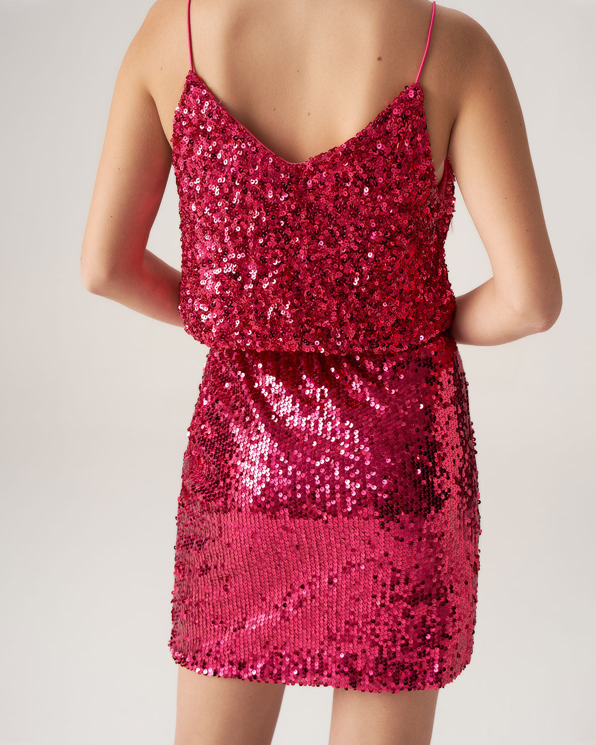 Belltoile™ Bettydress-Kırmızı Payet Düz Mini Etek