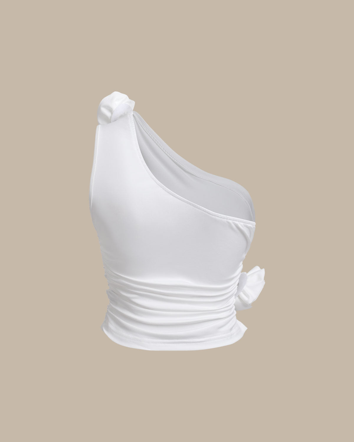 Belltoile™ Beyaz Tek Omuz Kolsuz Bluz