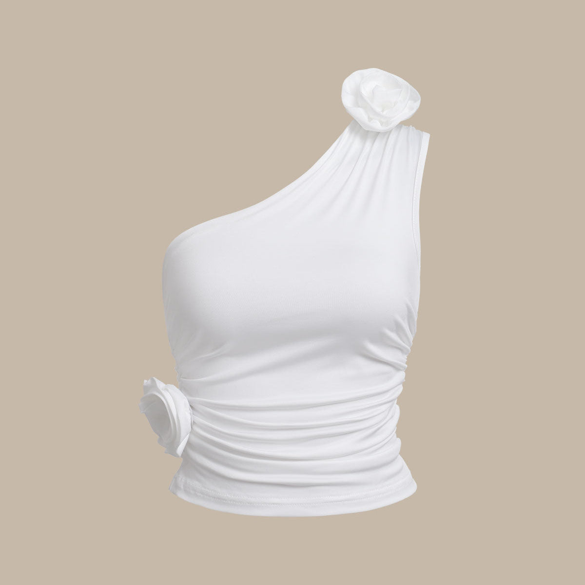 Belltoile™ Beyaz Tek Omuz Kolsuz Bluz
