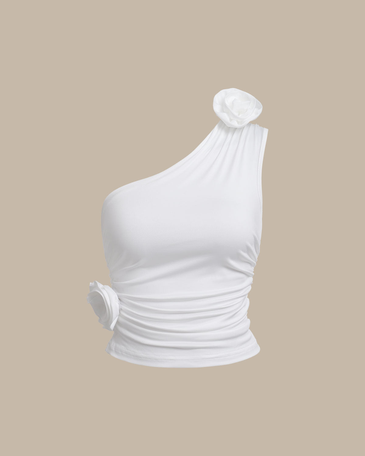 Belltoile™ Beyaz Tek Omuz Kolsuz Bluz