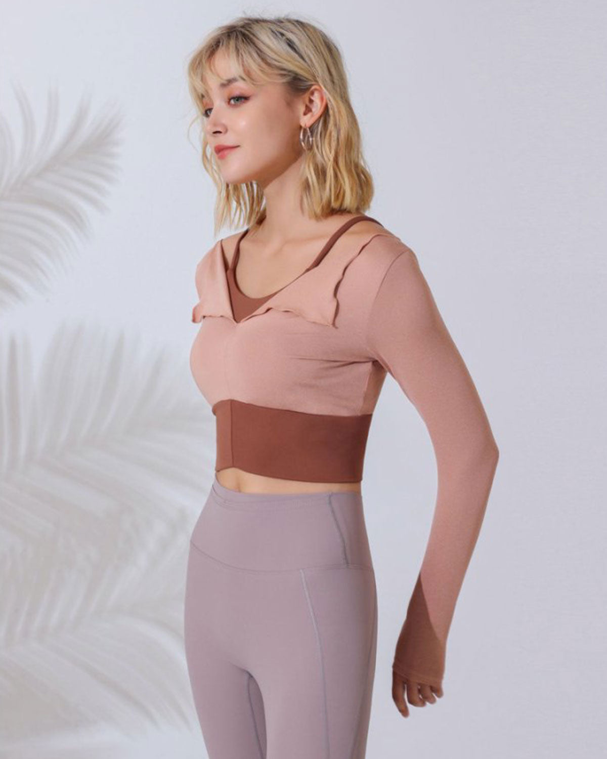 Belltoile™ Pembe Yuvarlak Yaka Uzun Kollu Üst - Hafif Destek