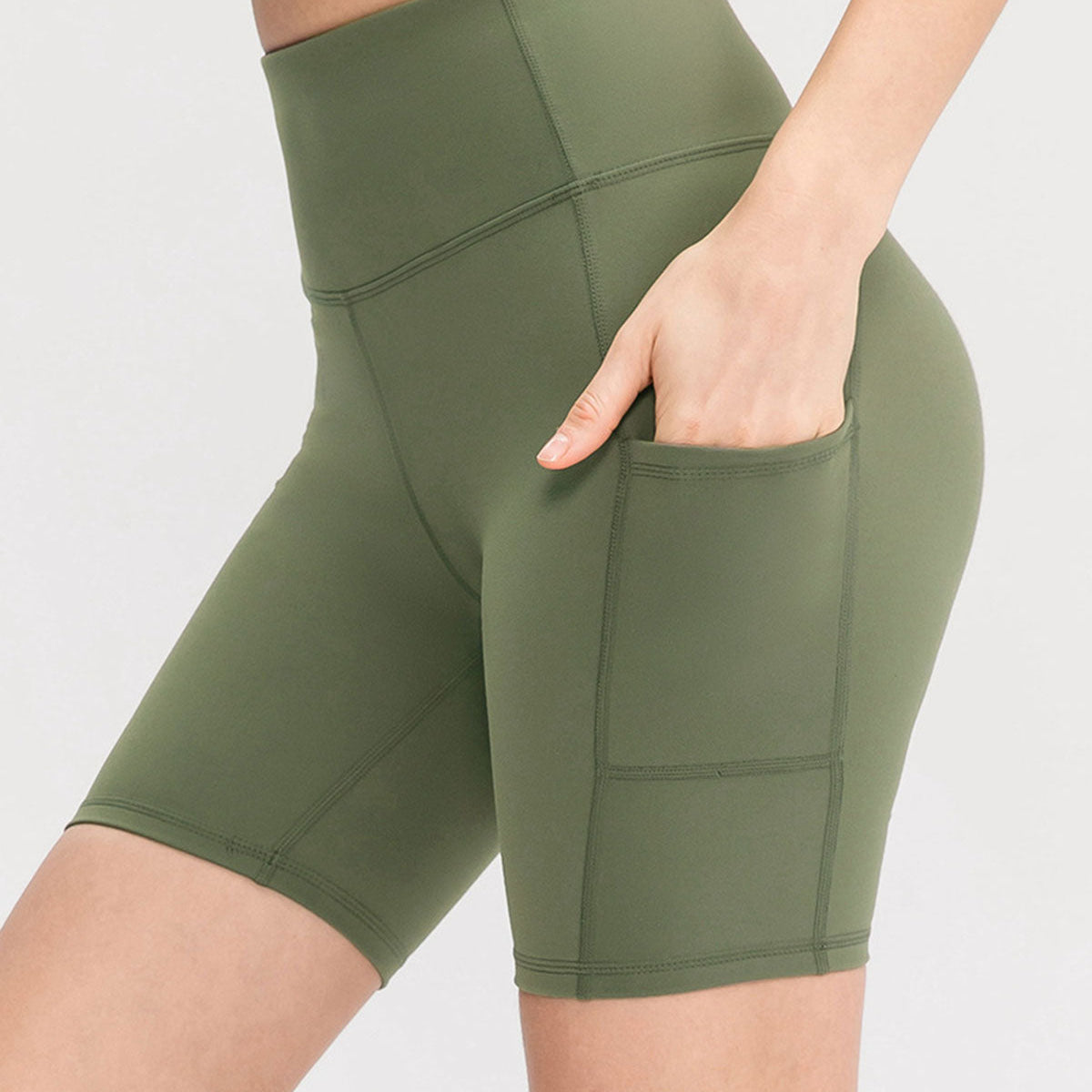 Belltoile™ Yeşil Yüksek Bel Çabuk Kuruyan Yoga Şort