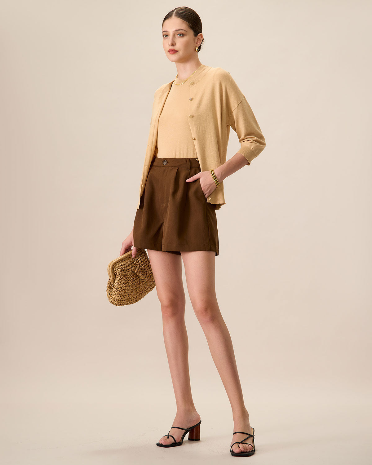 Belltoile™ Kadın Haki Bisiklet Yaka Fitilli Tencel Hırka