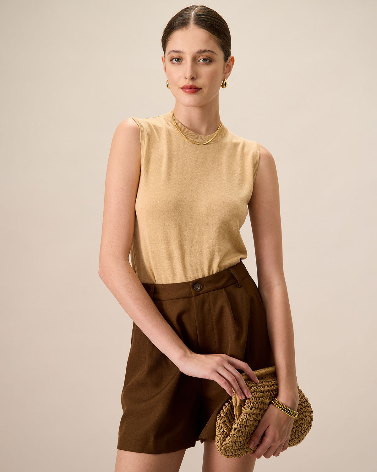 Belltoile™ Kadın Haki Bisiklet Yaka Fitilli Tencel Atlet
