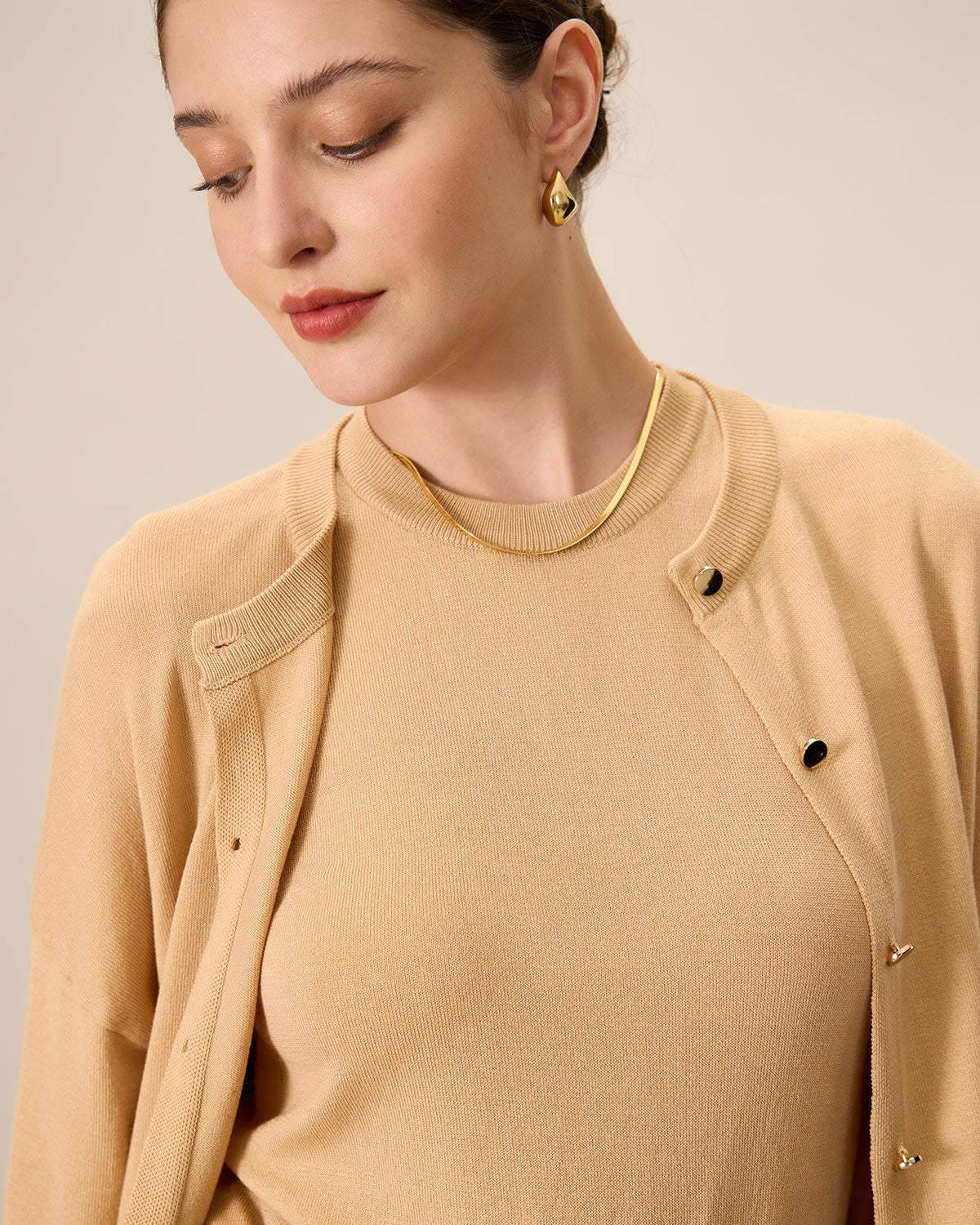 Belltoile™ Kadın Haki Bisiklet Yaka Fitilli Tencel Atlet