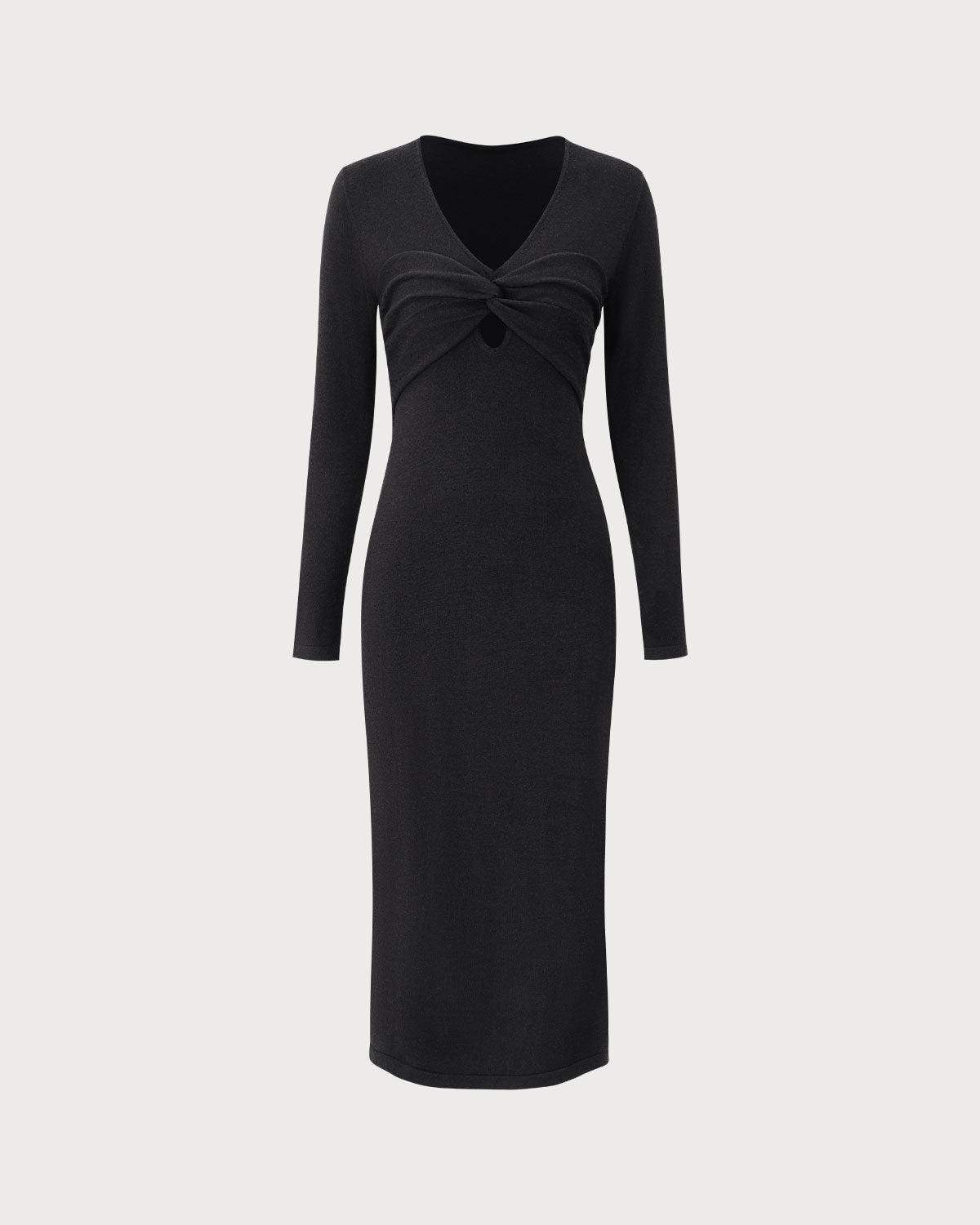 Belltoile™ Siyah V Yaka Bodycon Triko Elbise