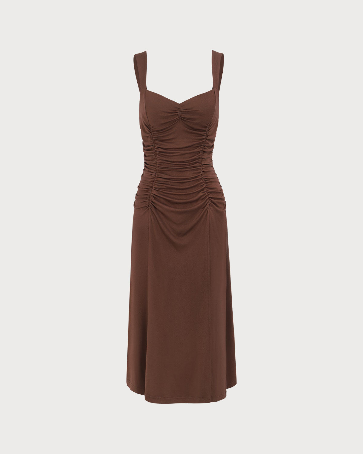 Belltoile Kadın Kahve Dantelli Örme Slip Midi Elbise