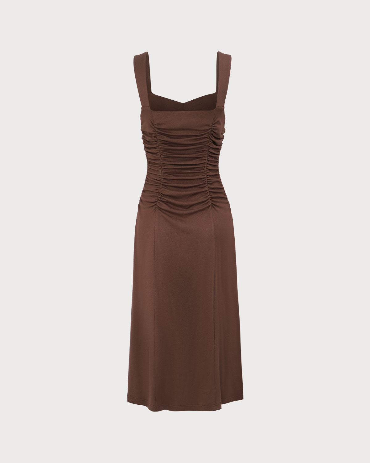 Belltoile Kadın Kahve Dantelli Örme Slip Midi Elbise