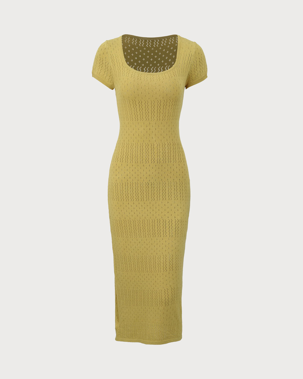 Belltoile™ Yeşil Kare Yaka Bodycon Midi Elbise