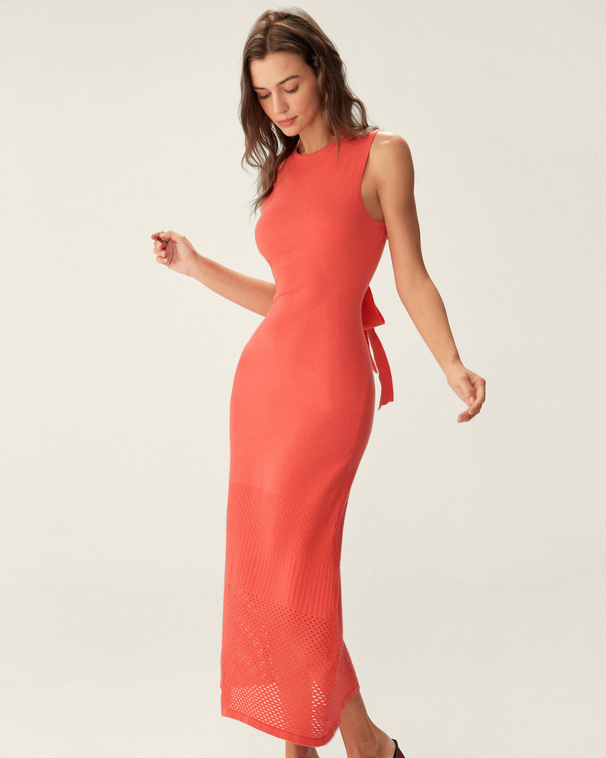 Belltoile™ Kırmızı Bodycon Arkadan Bağlamalı Midi Elbise