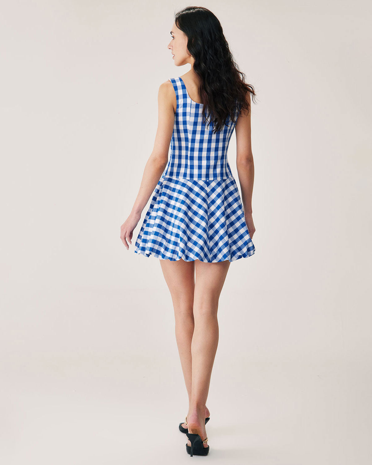 Belltoile™ Mavi Ekose Slip Mini Elbise