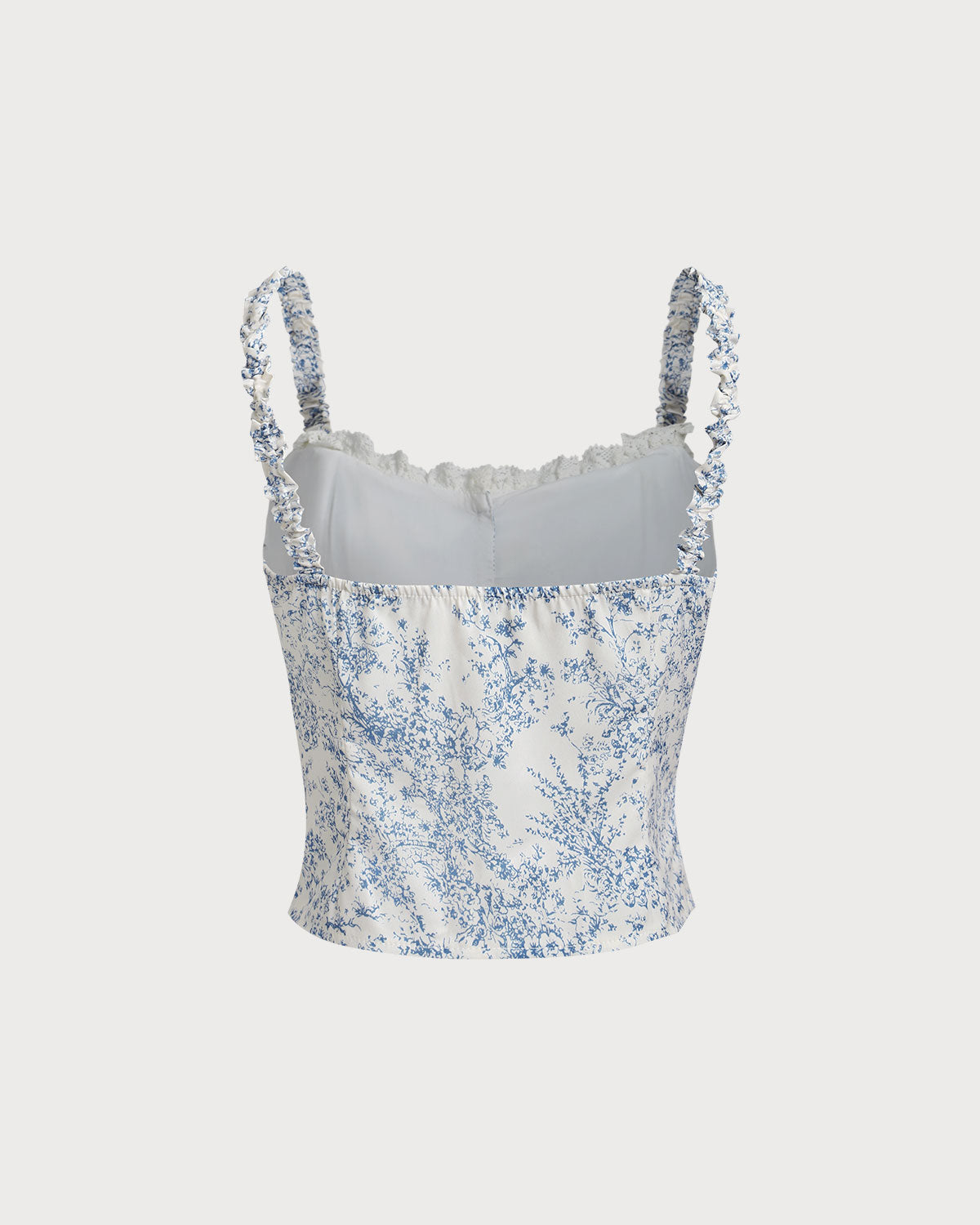 Belltoile™ Mavi Çiçekli Dantelli Cami Üst