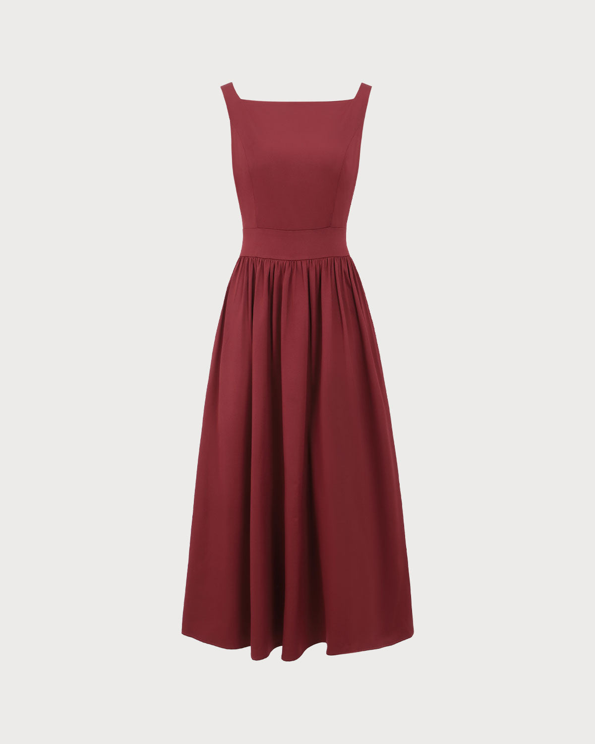 Belltoile™ Şarap Kırmızı Saten Slip Maxi Elbise