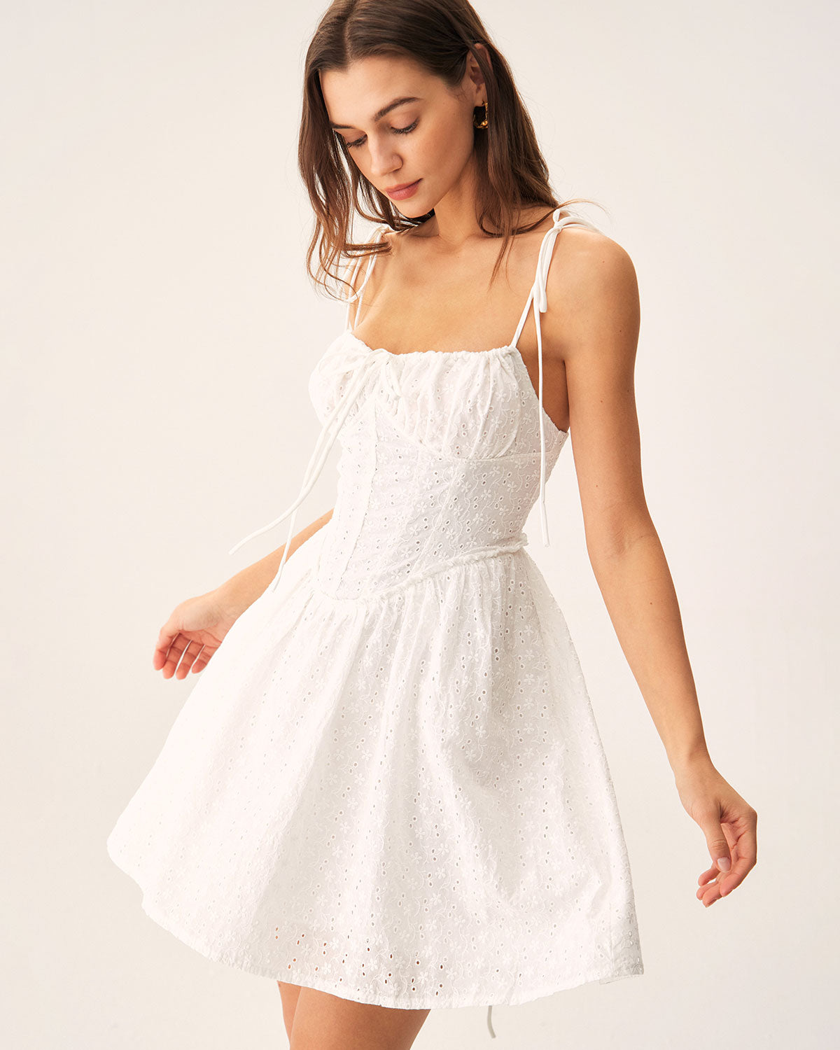 Belltoile™ Beyaz Dantelli Korse Slip Mini Elbise
