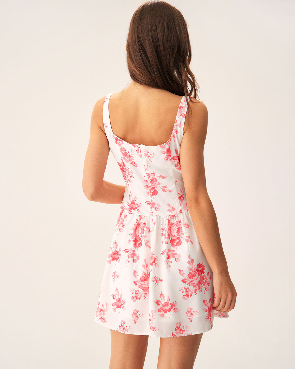 Belltoile™ Pembe Çiçekli Dantelli Mini Elbise