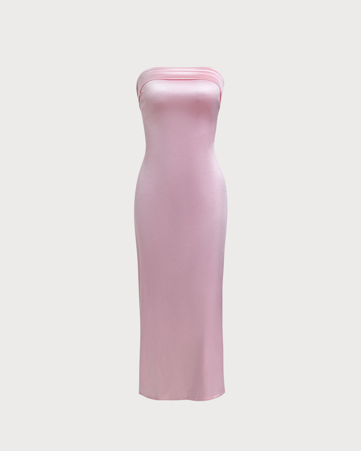 Belltoile Pembe Saten Straplez Uzun Elbise