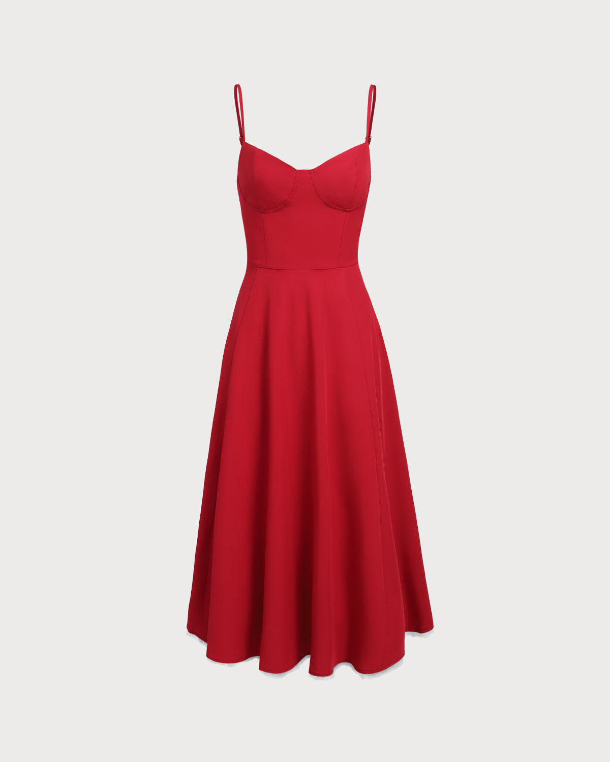 Belltoile Kırmızı Kalp Yaka Slip Maxi Elbise