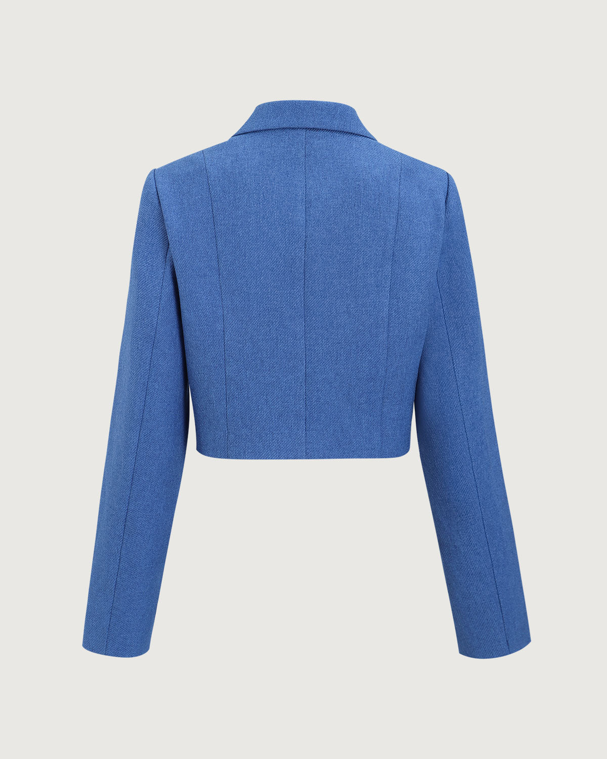 Belltoile™ Mavi Tek Sıra Düğmeli Cepli Crop Ceket