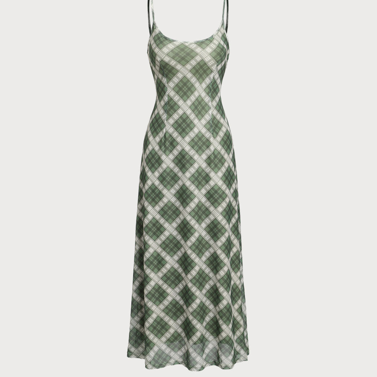 Belltoile™ Yeşil Geometrik Slip Maxi Elbise