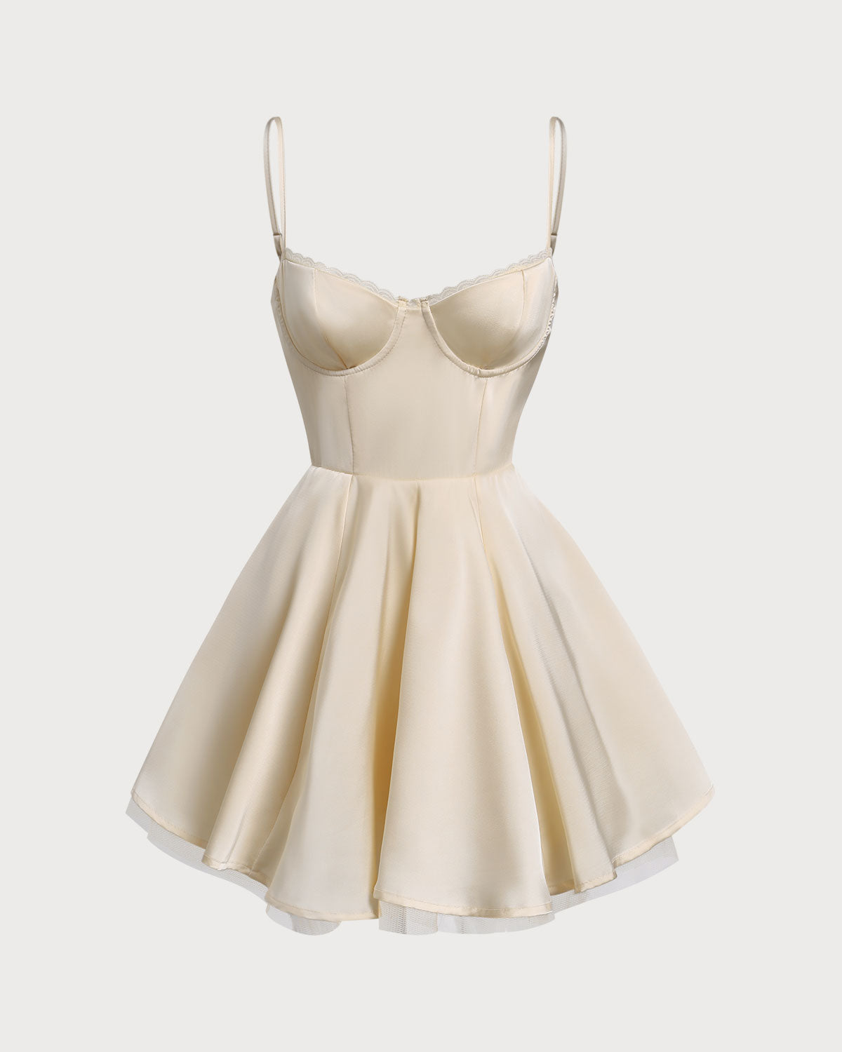 Belltoile™ Kayısı Taşlı Straplez Piliseli Mini Elbise