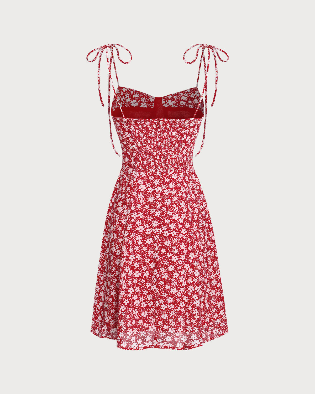 Belltoile™ Kırmızı Çiçekli Straplez Mini Elbise