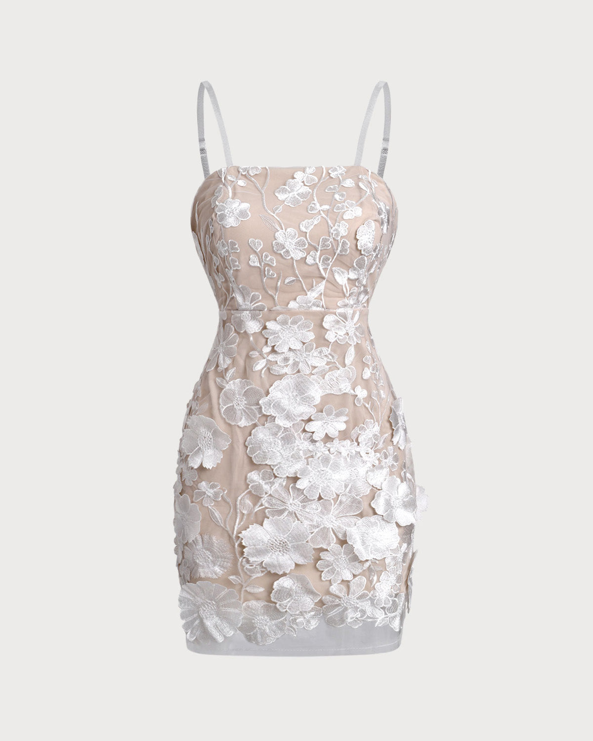 Belltoile Beyaz Çiçekli Bodycon Slip Mini Elbise