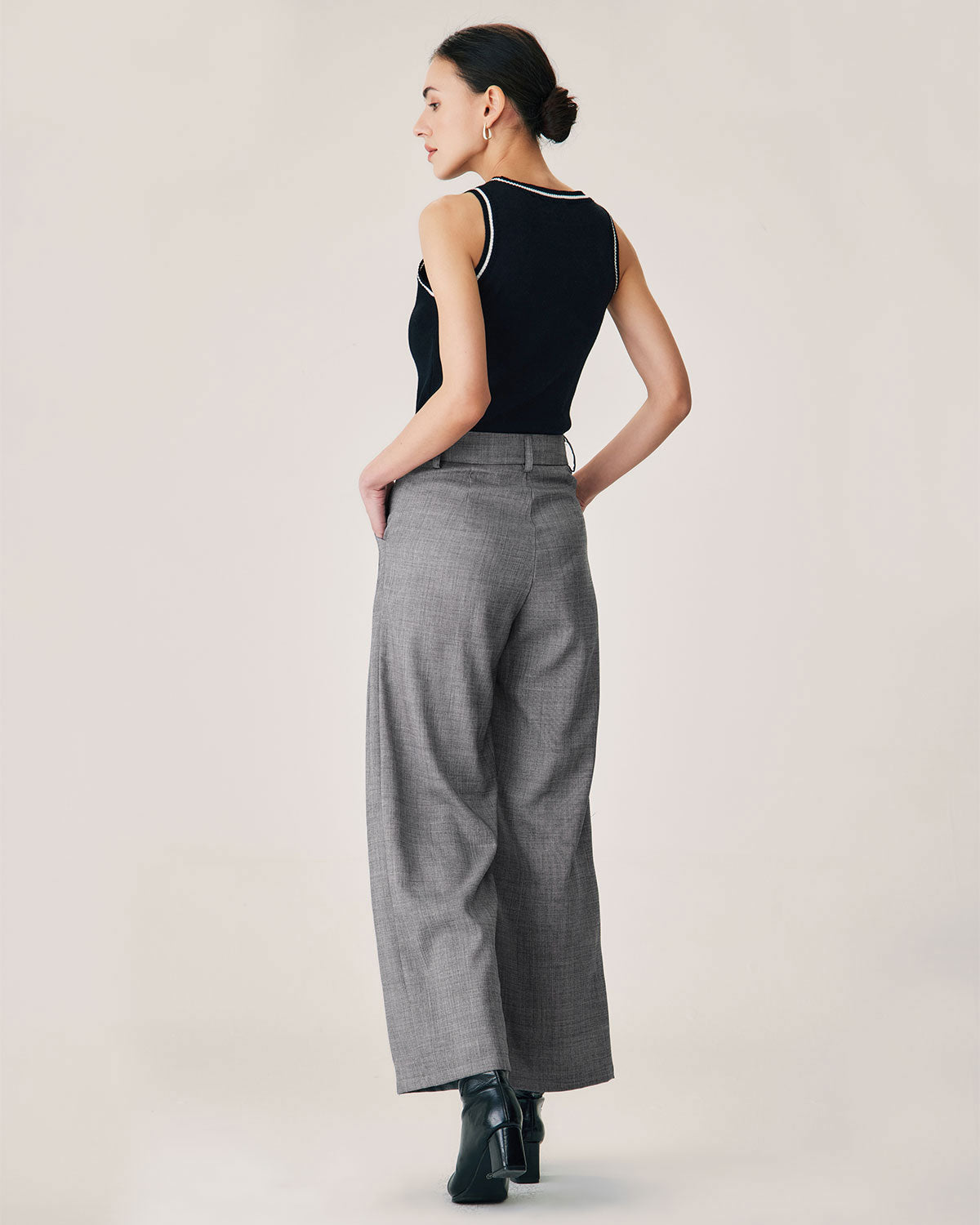 Belltoile™ Gri Doğal Belli Düz Pantolon