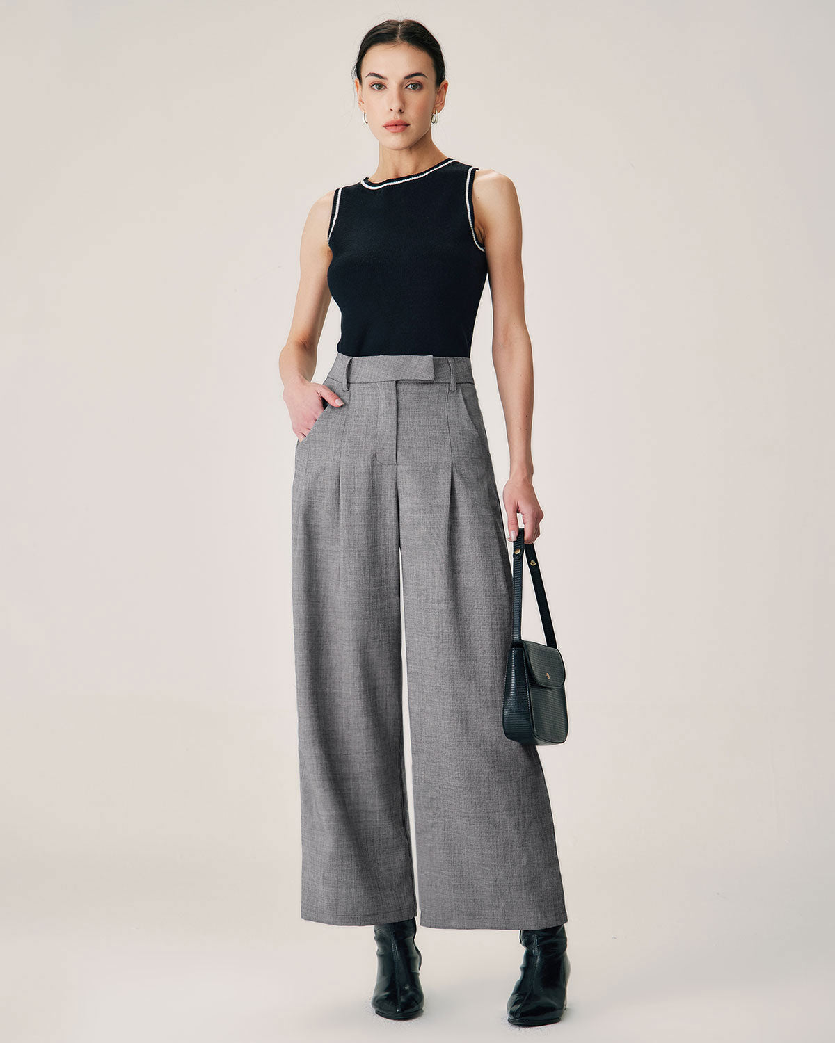 Belltoile™ Gri Doğal Belli Düz Pantolon