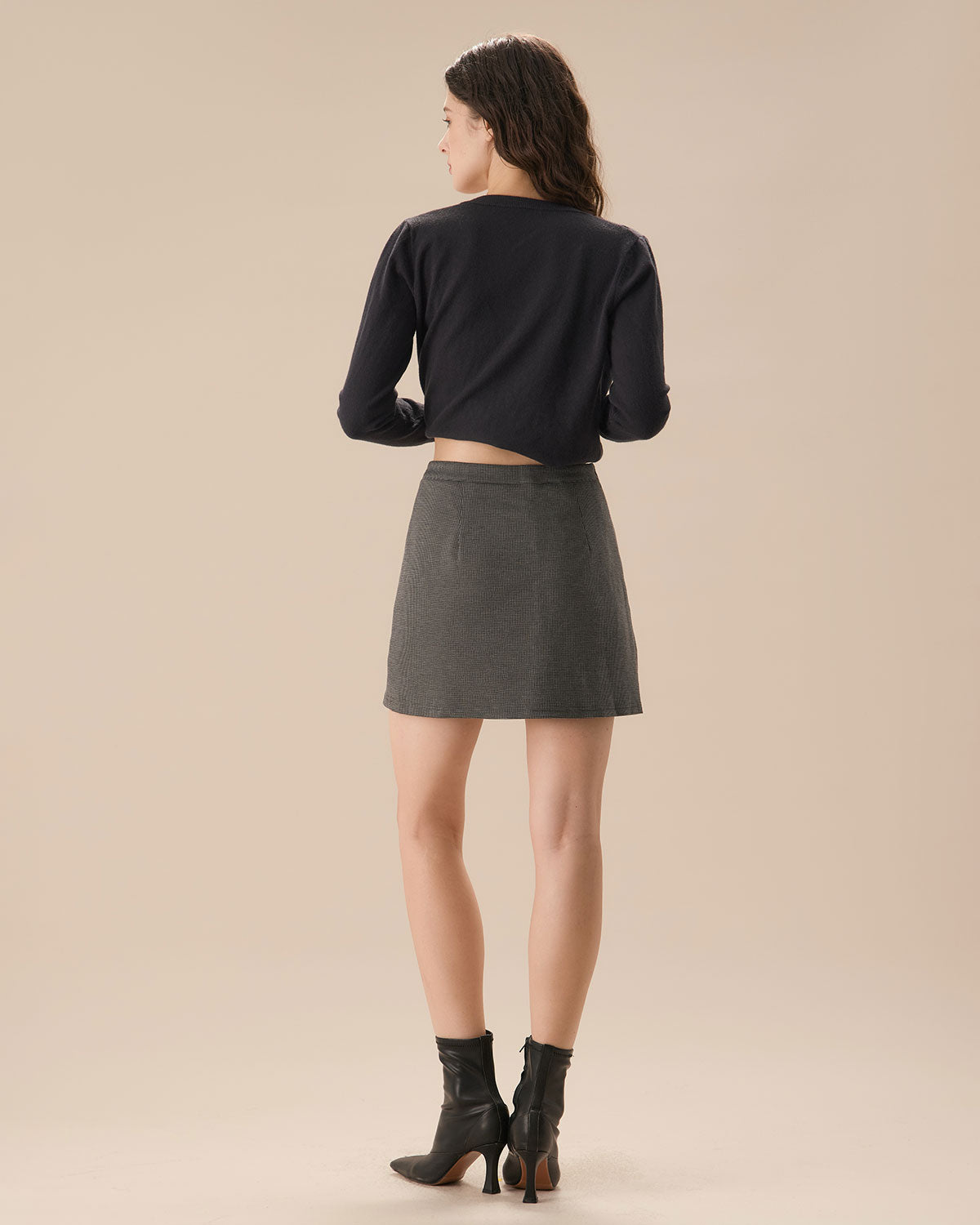 Belltoile™ Gri Ekose Mini Etek