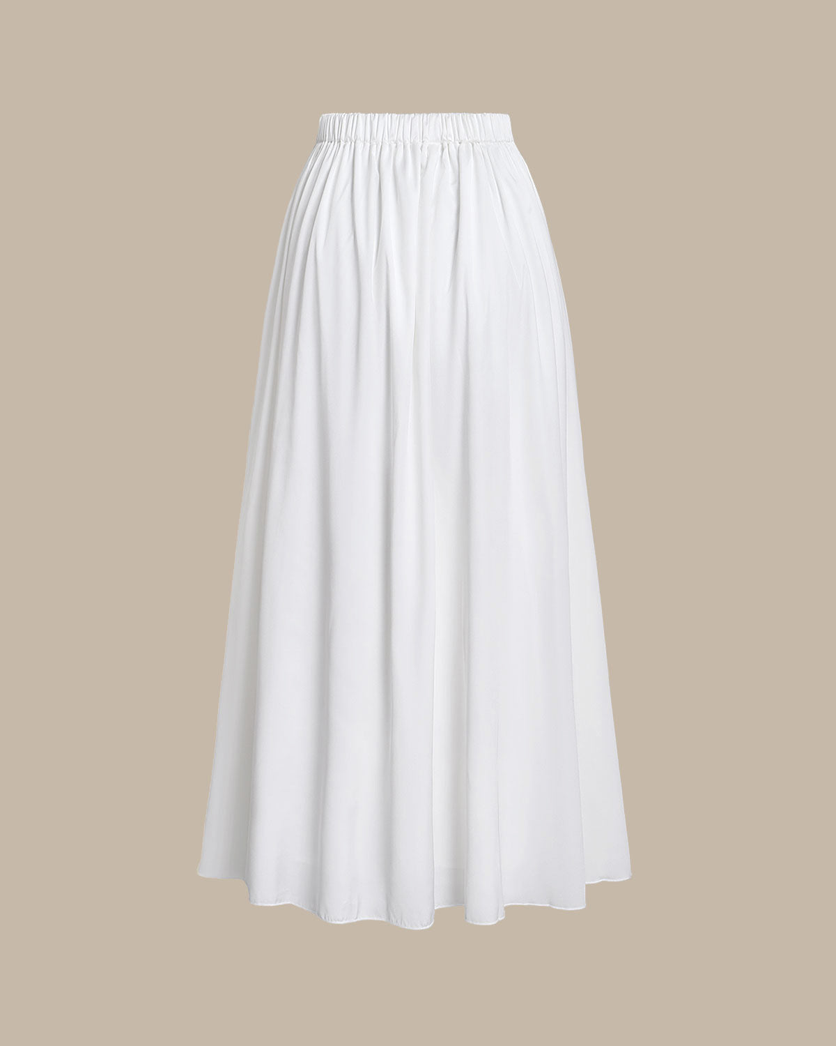 Belltoile Beyaz Yüksek Bel Beli Lastikli Midi Etek